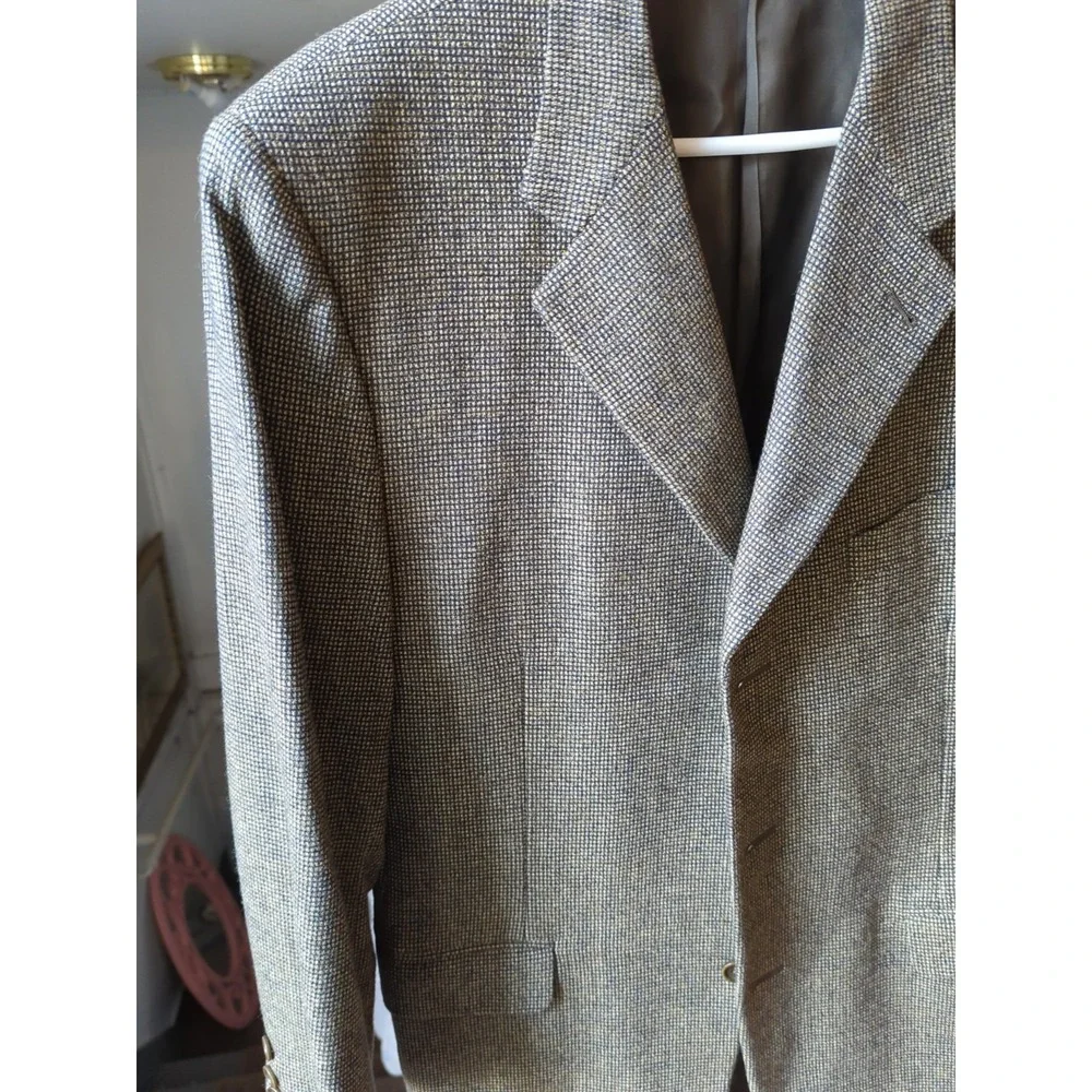 CANALI Proposta 100% Green PURE WOOL suit sport coat jacket blazer US 52R‎ Italy